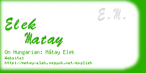 elek matay business card