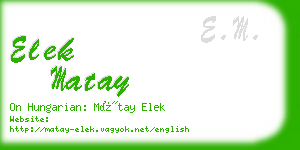 elek matay business card